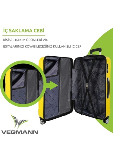 Vegmann Vela Sarı Orta Boy Valiz Sarı