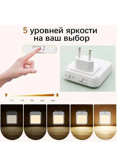 Geeroyoo Hareket Sensörlü Led Gece Lambası - Otomatik Açma/kapama, Ayarlanabilir Parlaklık, Enerji Tasarruflu Diğer