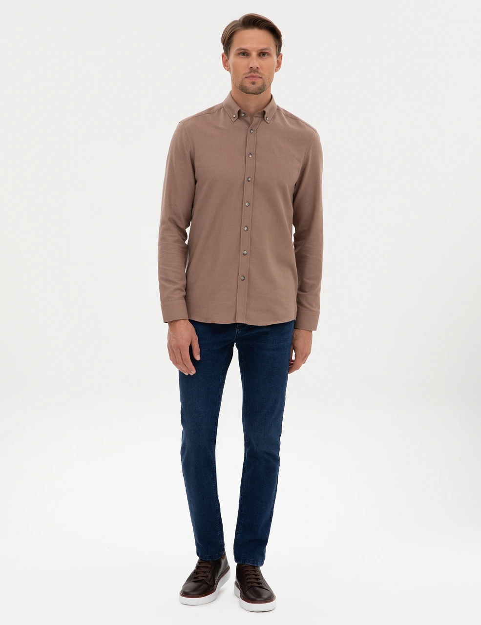 Pierre Cardin Erkek Vizon Gömlek Desenli 50316751-vr052 Vizon