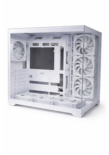 Zeiron 7x12 Fan Rgb Kumandalı Beyaz Akvaryum Gaming Kasa Powersiz