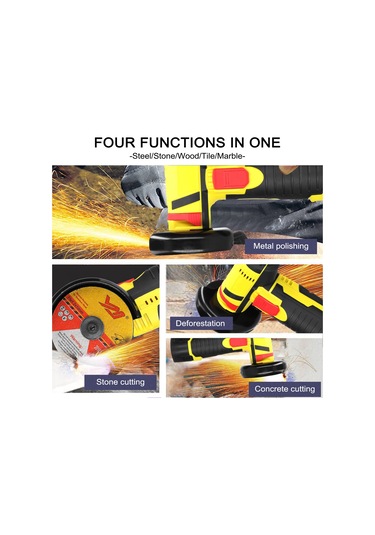 Symbee 12v Şarjlı Taşınabilir Avuç Taşlama - Ahşap, Metal, Taş Kesme Ve Parlatma İçin 2 Disk Hediyeli