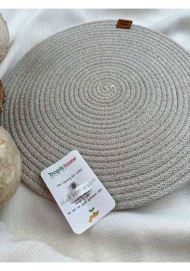 Beyaz Hasır Supla Amerikan Servis Şık Çeyiz Takımı Örgü Sunum Tabak Altlığı Beyaz