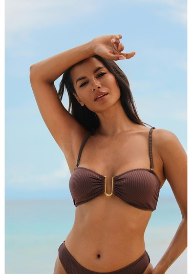 Assos Mocha Straplez Çıkarılabilir Pedli Bikini Üst Kahverengi