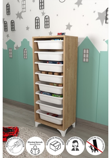Bofigo 7 Sepetli Dolap Çok Amaçlı Dolap Oyuncak Dolabı Pera Safir Açık Kahverengi Bofigo 7 Sepetli Dolap Çok Amaçlı Dolap Oyuncak Dolabı Pera Safir Açık Kahverengi