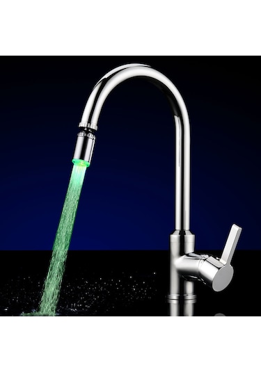 Geeksen Led Musluk Sprey Başlığı 7 Renkli Işık Değişen 360 Derece Dönebilen Mutfak Musluğu Musluk Lavabo Musluğu Sprey Başlığı Banyo Havzası Uzatma Uzatma Elektrik Gerektirmez Diğer