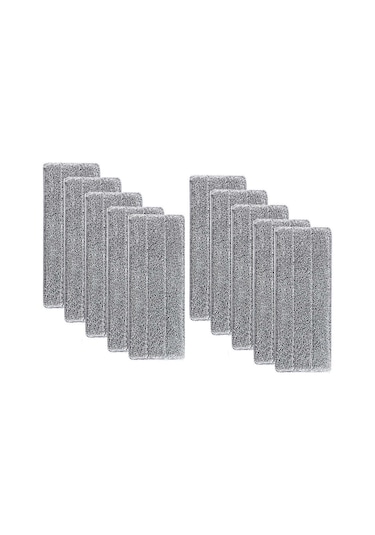 Tenfowee Mikrofiber Mop Temizlik Padı - Yıkama Uygun Tekrar Kullanılabilir - 33x12 Cm - 10 Adet Paket