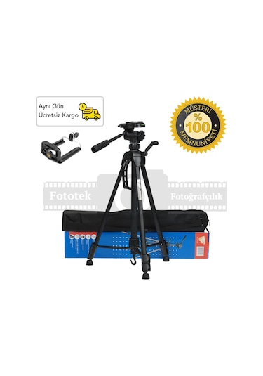 Fototek 135Cm Pro Plus 3512 Tripod Dslr Cep Telefonu