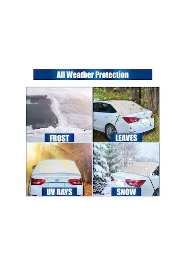 140 X 80cm Araç Arka Camı Kalınlaştırılmış Güneş Kalkanı Tüm Hava Koşullarına Karşı Koruyucu Kapak Gümüş