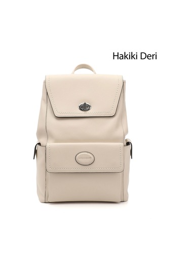 Gönderir Bej Antik Hakiki Deri El Ve Sırt Çantası Bej