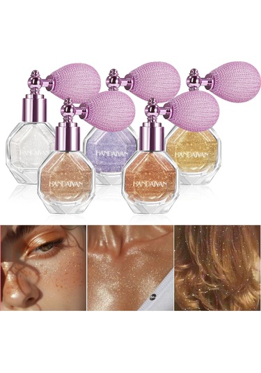 Gümüş Elmas Vurgulama Tozu Glitter Sprey Hava Yastığı Uygulaması Parlak 05 4.6g C01