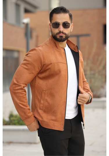 Basic Baharlık Süet Ceket - Sade Ve Şık Stil Taba Süet