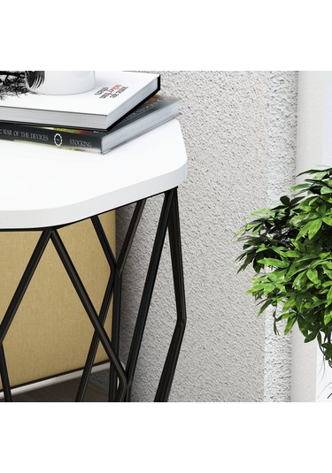 Variant Sofya Metal Yan Sehpa - Beyaz