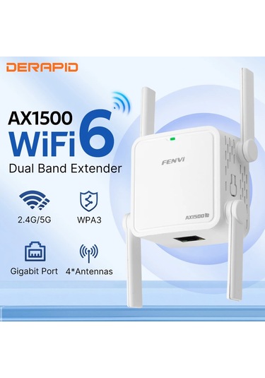 Fenvi Wifi 6 Tekrarlayıcı Ax1500 Mbps Çift Bant 2.4 Ghz/5 Ghz