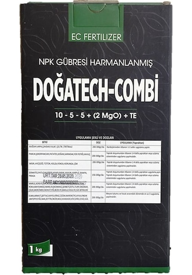 Doğatech Combi 10-5-5 + 2MgO + Mikro Element Yaprak Gübresi 1 KG