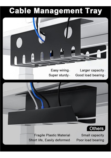 Suntek 2 Parça Tel Düzenleyici Kablo Tepsisi Masa Altı Boş