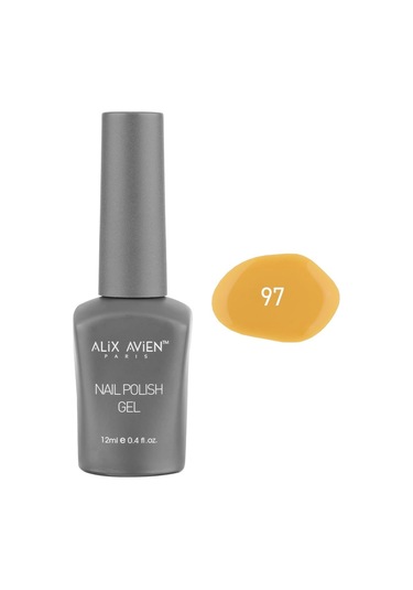 Alix Avien Hardal Sarı Kalıcı Oje 97-yoğun Renk Veren Jel Oje 12 Ml-nail Uv Gel Polish 97