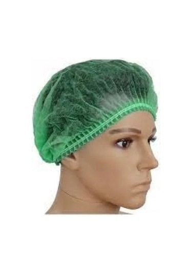 Tela Çift Lastik Xl Büyük Boy 52 Cm Saç Bonesi Yeşil 1000 Adet