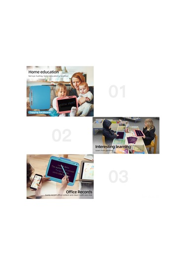 Xindoker 9 İnç Usb Şarjlı Çocuk Lcd Tahtası - Göz Koruyucu, Tek Tuş Silme, Kilit Fonksiyonu, Su Geçirmez, Çarpıtkor + 4 Adet Nakış Kağıdı Mavi