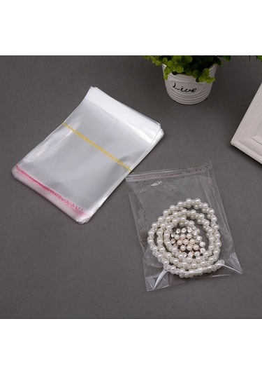 8x15+5 Cm. 8x20 1.000 Adet Şeffaf Bantlı Yapışkanlı Opp Poşet