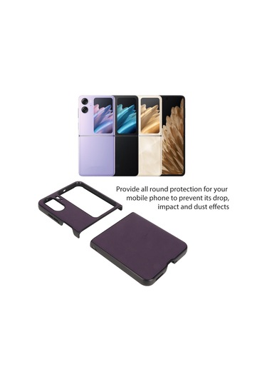 Oppo Find N2 Flip Mor Deri Kılıf Kaiyi