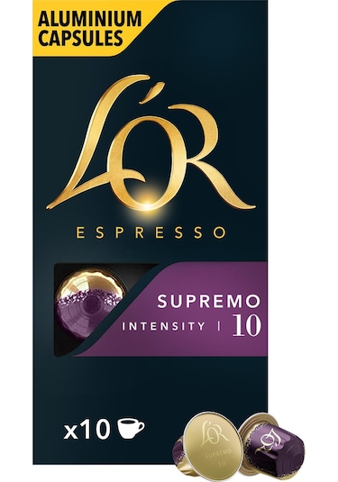 L'or Supremo Intensity 10 Nespresso Uyumlu Alüminyum Kapsül Kahve 10 Adet