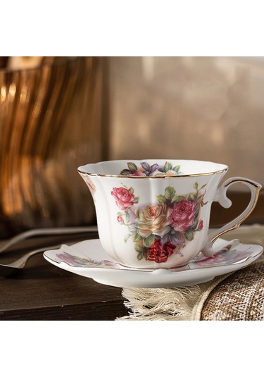 Suntek Kadınlar İçin Seramik Kahve Kupası 200 Ml Çiçek Çok Renkli