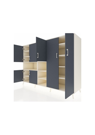 Kronos Dolap 13 Raflı 7 Kapaklı 220x59x163 Aytaşı-antrasit/aytaşı Aytaşı-antrasit/aytaşı