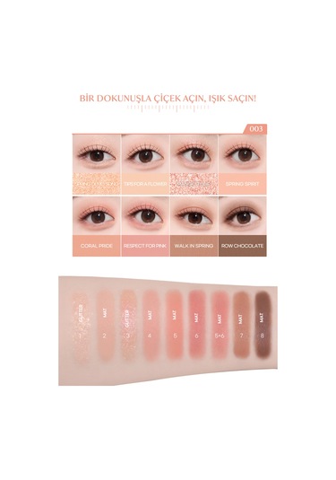 Pigmentli, 5 Farklı Dokulu Far Paleti Perıpera All Take Mood Palette 003 Can I Call You A Flower 003