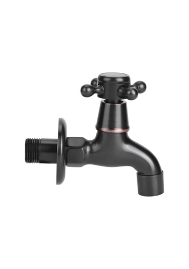 Hangfox Amerikan Retro Stili Siyah Tam Bakır Mop Havuzu Kraanı - Hızlı Açılış, Basınçlı Su Akışı, Seramik Valf, Dayanıklı Ve Pratik