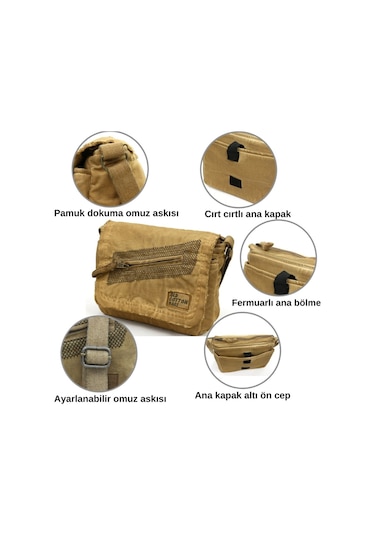 Oldcottoncargo Old Cotton Cargo 7136 Robbie S Bag Okul - Tablet - Omuz Çantası Camel