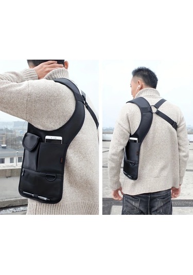 Globalbloom 1 Adet Erkek Hırsıza Dayanıklı Koltuk Altı Çantası Tablet Cebi Kartlık Siyah Siyah 1 Adet