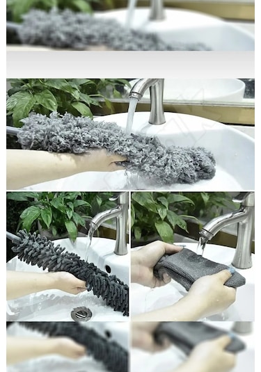 Köşe Bucak Set 3 Başlıklı Uzayabilen Saplı Mikrofiber 3'lü