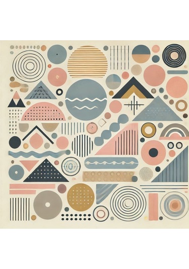 İskandinav Soyut Tablo Set Çerçevesiz 50x50cm Pvc Tablo 4'lü Set 020 Her Bir Tablo 50x50cm Büyüklüğündedir.