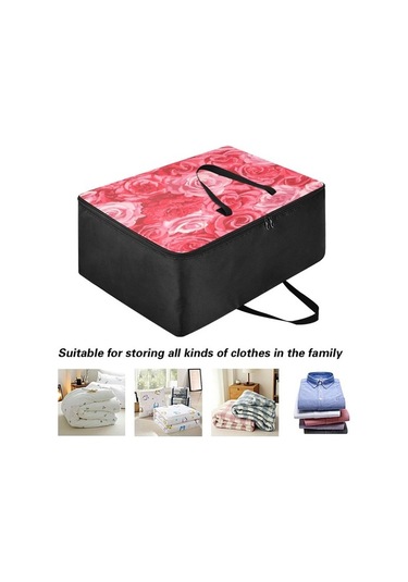 Unimarket Pembe Güller Yorgan Saklama Çantası Büyük Battaniye Dolap Organizatörleri Kral/kraliçe Yorgan, Yastık, Yorgan, Yatak Için Giysi Saklama Torbaları Ecqzvv