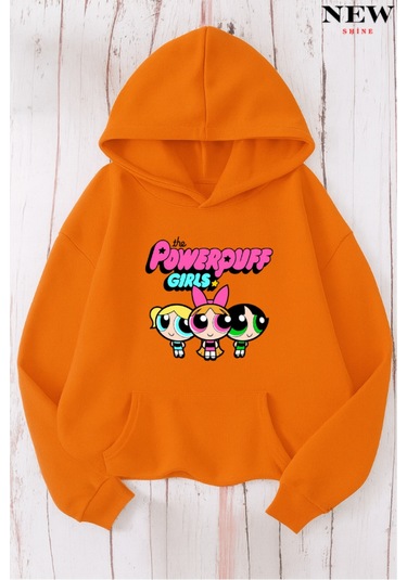 Powerpuff Girls Baskılı Sweatshirt Turuncu