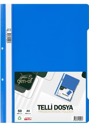 Gen-Of 5 Renk Klasör-Telli Poşet Dosya Ofis Seti