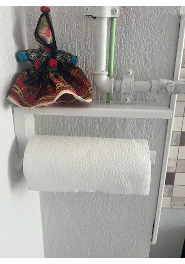 Rulo Kağıt Havluluk Peçetelik Banyo Düzenleyici & Mutfak Baharatlık Raf Beyaz