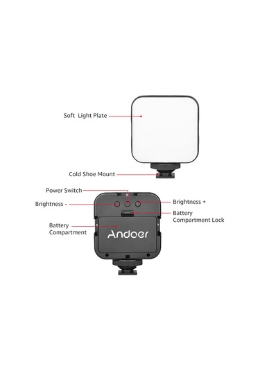 Aumotop Andoer Mini Led Video Işığı Fotoğraf Dolgu Lambası D8370 Diğer