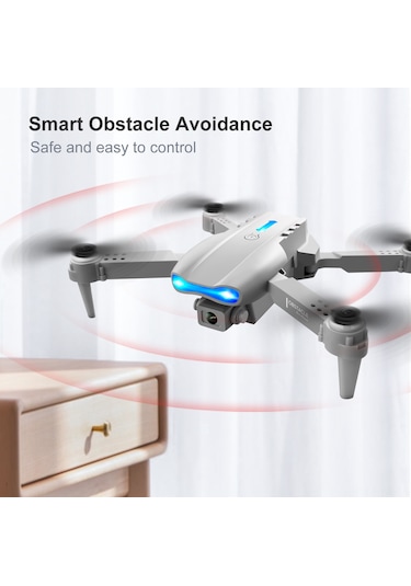 Honmex K3 E99 Yükseltme Modeli 3 Yönlü Engellere Kaçınma Drone - 4k Çift Kamera, İçinde Batarya, Tek Pil, Gri + Çantalı Paket