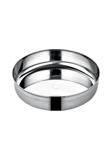 Paslanmaz Çelik Desenli Derin Tepsi 25cm Gümüş