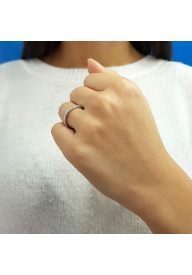 Lova 0,42 Karat Pırlanta Yarımtur Yüzük - 1010208