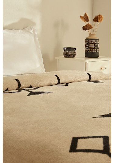 Karaca Home Sara Tek Kişilik Pamuklu Battaniye Beyaz