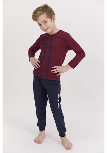 Rolypoly 2542 Connected Bordo Erkek Çocuk Pijama Takımı