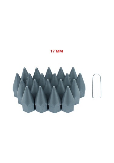 Bijon Kapağı Sivri 17 Mm Gri 20 Li Set