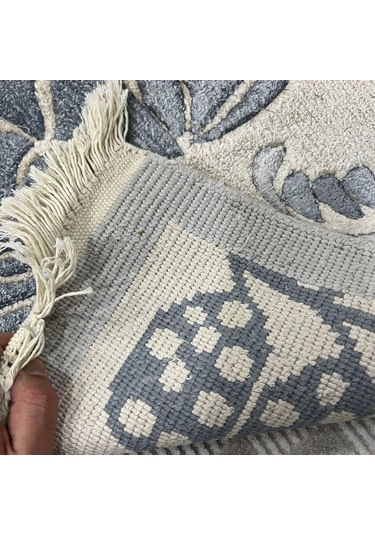 Eko Halı Fantacy 1525 Cream Blue El Dokuma Salon Halısı Krem Mavi