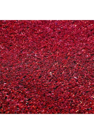 Kesme Suni Yapay Kırmızı Çim Halı 7 Mm Balkon Teras Bahçe Dekoratif Kaymaz 200 x 200