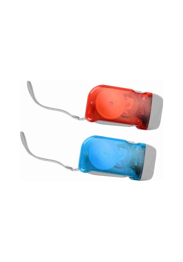 Geeroyoo İki Adet Kırmızı-mavi El Fırçalı Led Feneri, Abs Malzeme, Taşınabilir, Çevre Dost, Elden Üretimli Işık Kaynağı Kırmızı Mavi