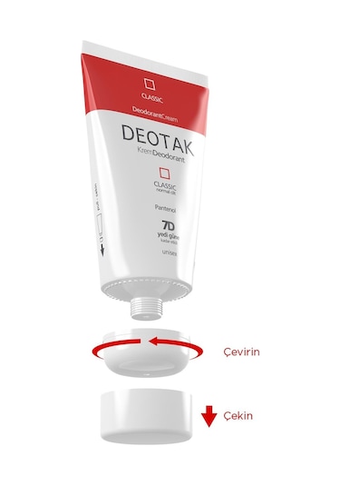 Deotak Classic Koruma 7 Güne Kadar Etkili Hassas Ciltler İçin Kadın - Erkek Kullanım Krem Deodorant 35 ML