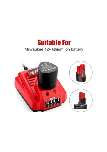 Tongxida N12 Milwaukee 10.8/12v Lityum Pil Hızlı Şarj Cihazı, Ab Fiş,