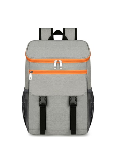 Symbee Soguk/sıcak Saklama Isı Yalıtımlı Çanta, Dış Etkinlikler İçin Poşet, Oxford Kumaş, Gri-kırmızı, Çift Omuzlu Tasarım Gri - Turuncu